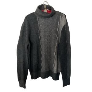 Paisley & Gray Gray Turtleneck Sweater  Slim Fit Men’s Cable Knit Pullover Sz L
